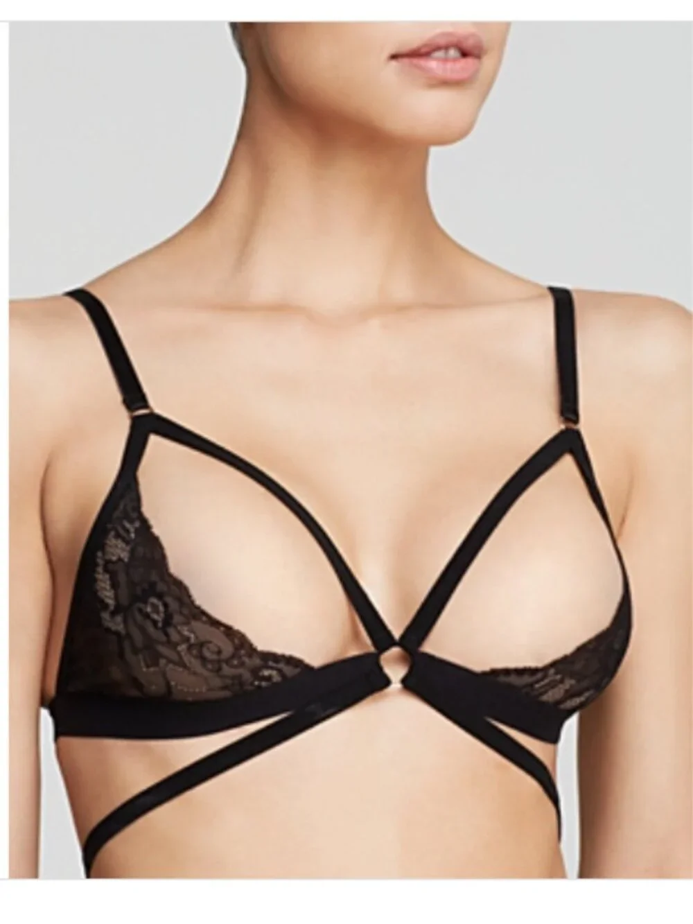 Honeydew Elastic & Lace Bralette Black Size M 9504